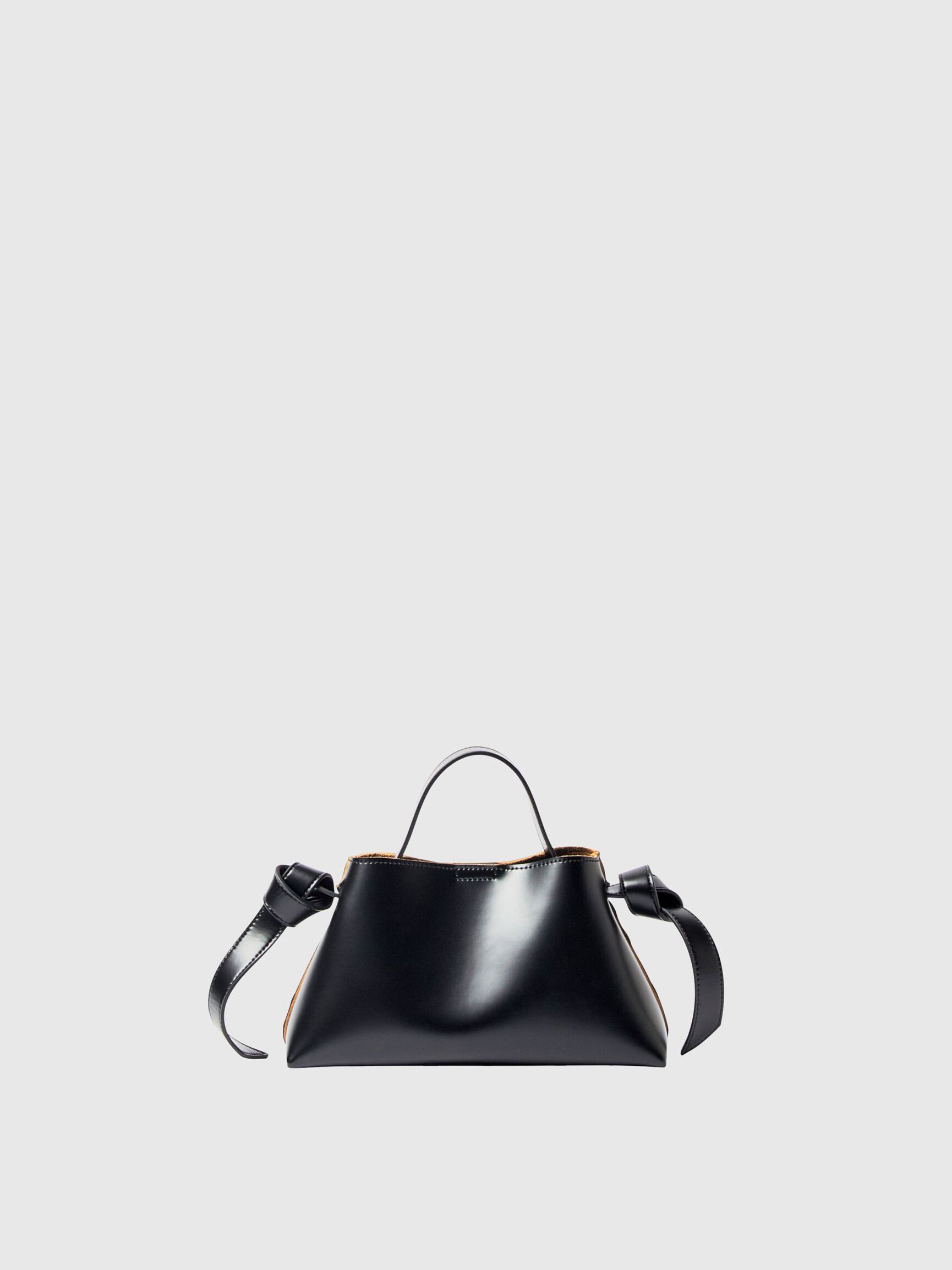 SMALL LEATHER BAG, Black, highres