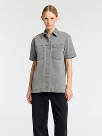 OVERSIZED DENIMSKJORTE, Grey Denim, highres