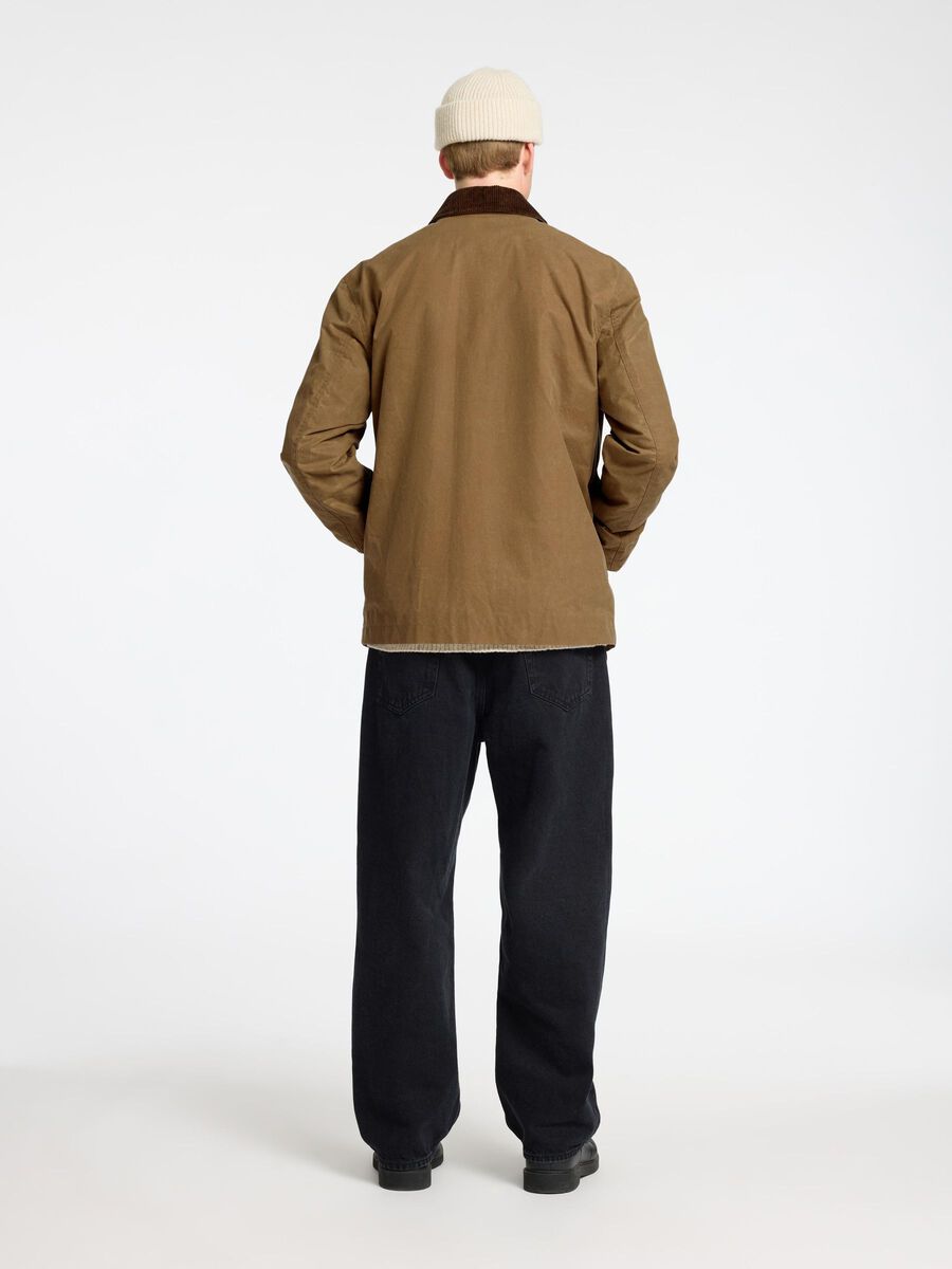 Selected WAXED COTTON JACKET, Ermine, highres - 16097932_Ermine_004.jpg