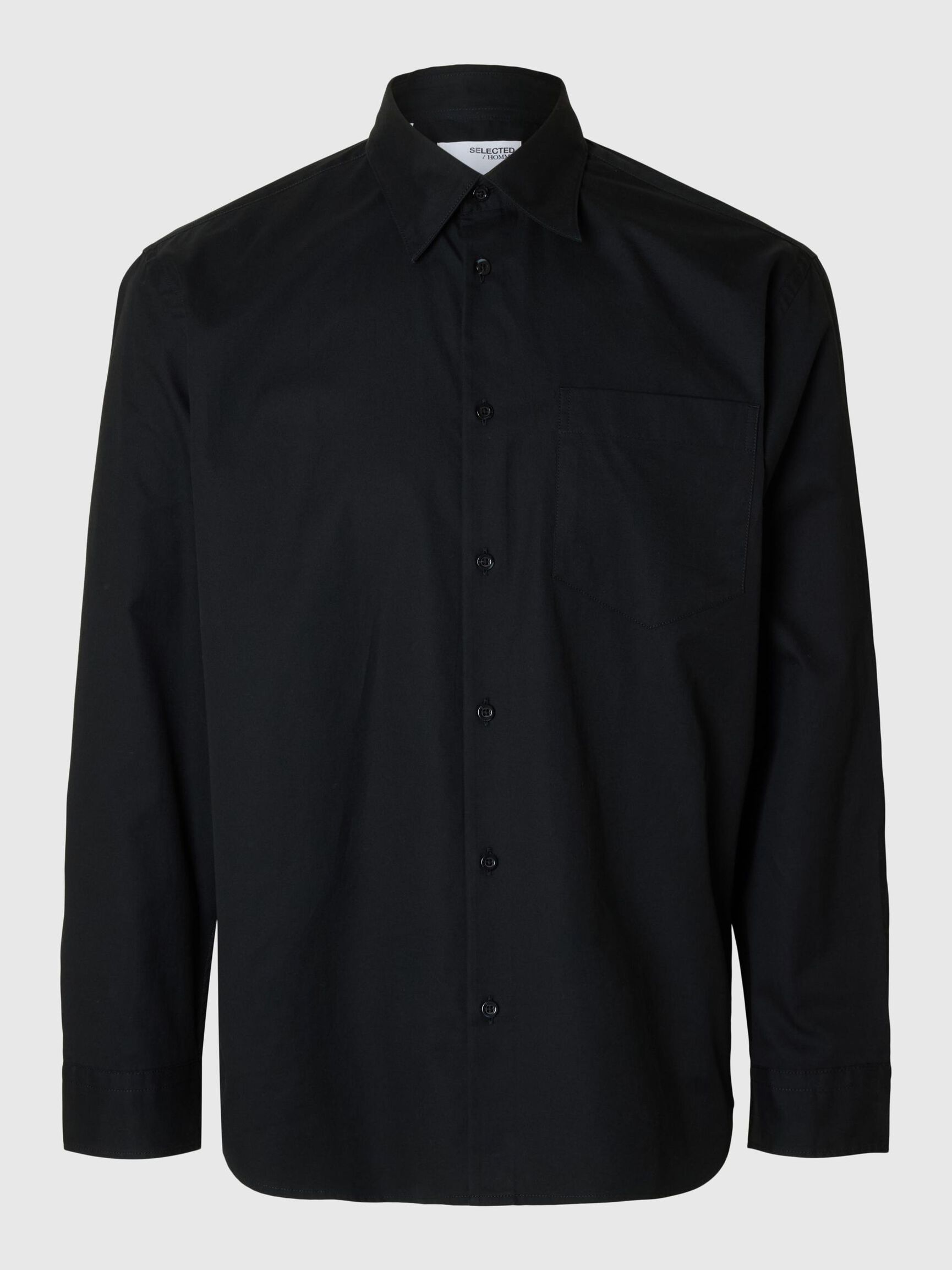RELAXED FIT TWILL SHIRT, Black, highres