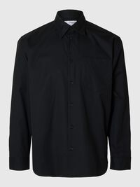 RELAXED FIT TWILL SHIRT, Black, highres