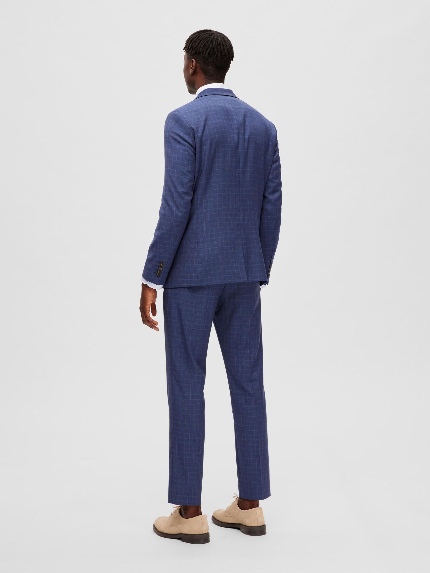 CHECKED BLAZER, Navy Blazer, highres