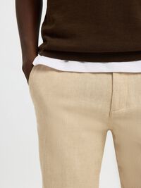 SLIM TAPERED LINEN BLEND TROUSERS, Incense, highres