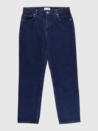 DARK WASH STRAIGHT FIT JEANS, Dark Blue Denim, highres