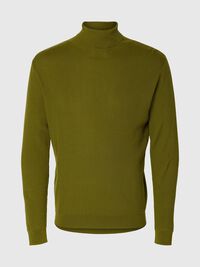 100% MERINO WOOL TURTLENECK, Avocado, highres