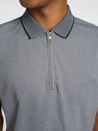 SHORT SLEEVED POLO SHIRT, Medium Grey Melange, highres