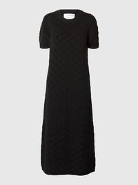 GEBREIDE MAXI JURK, Black, highres
