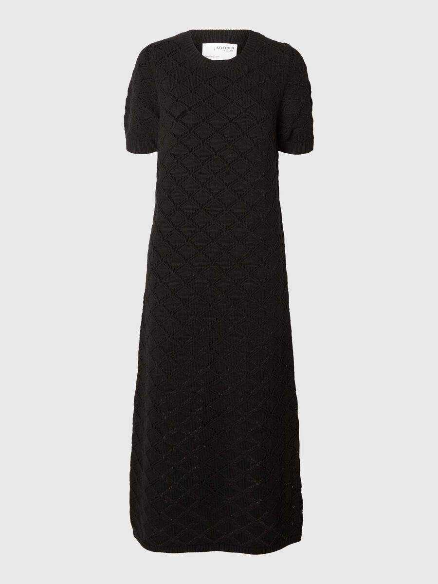 Selected GEBREIDE MAXI JURK, Black, highres - 16093756_Black_001.jpg