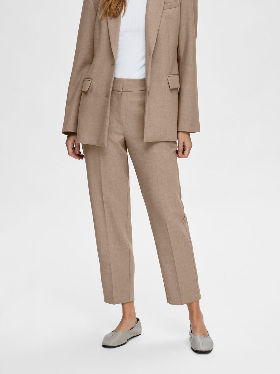 Selected VISCOSEMIX CROPPED BROEK, Camel, highres - 16093848_Camel_1105571_003.jpg
