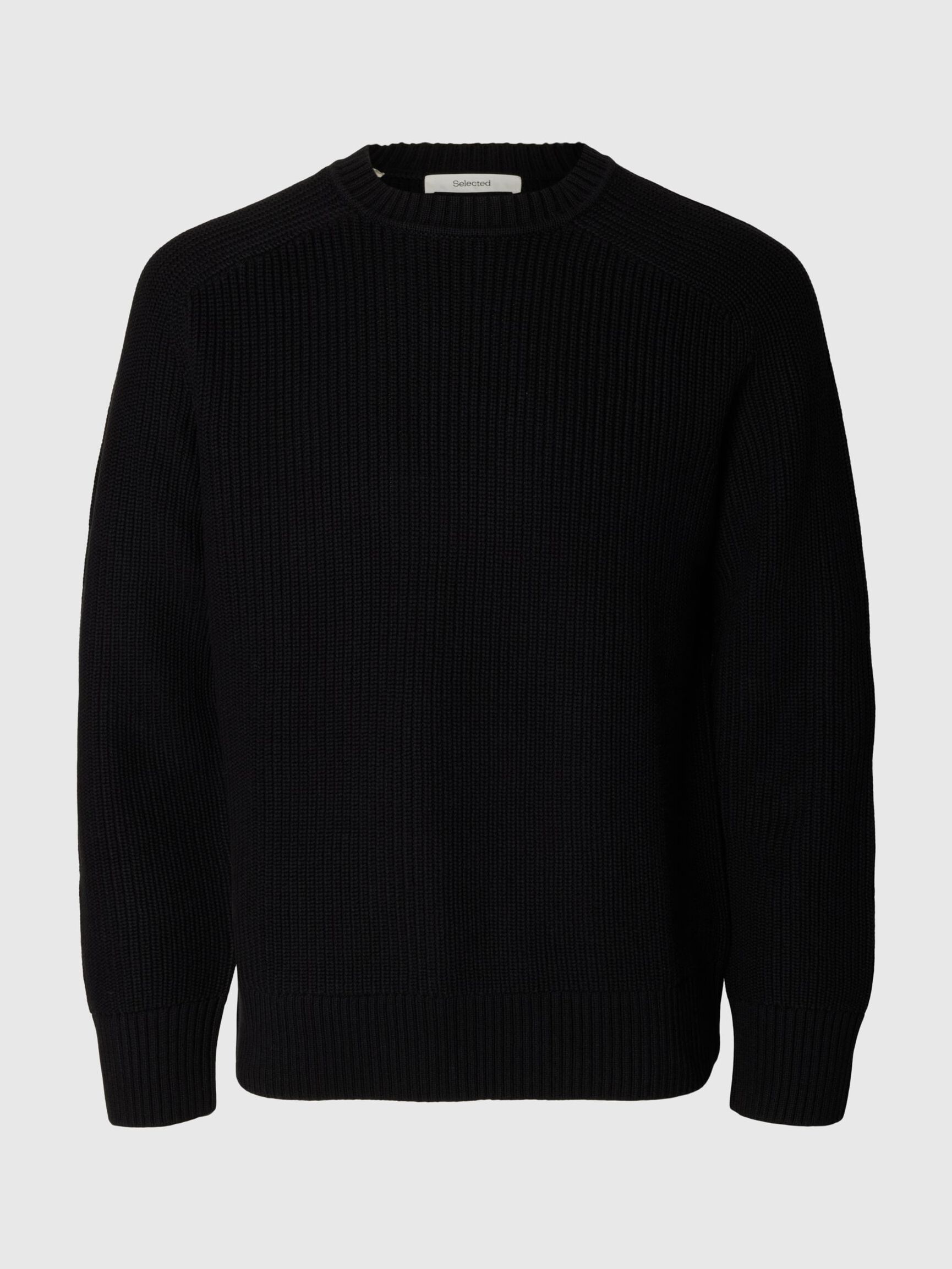 CREW NECK JUMPER, Black, highres
