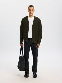 100% COTTON KNITTED CARDIGAN, Forest Night, highres