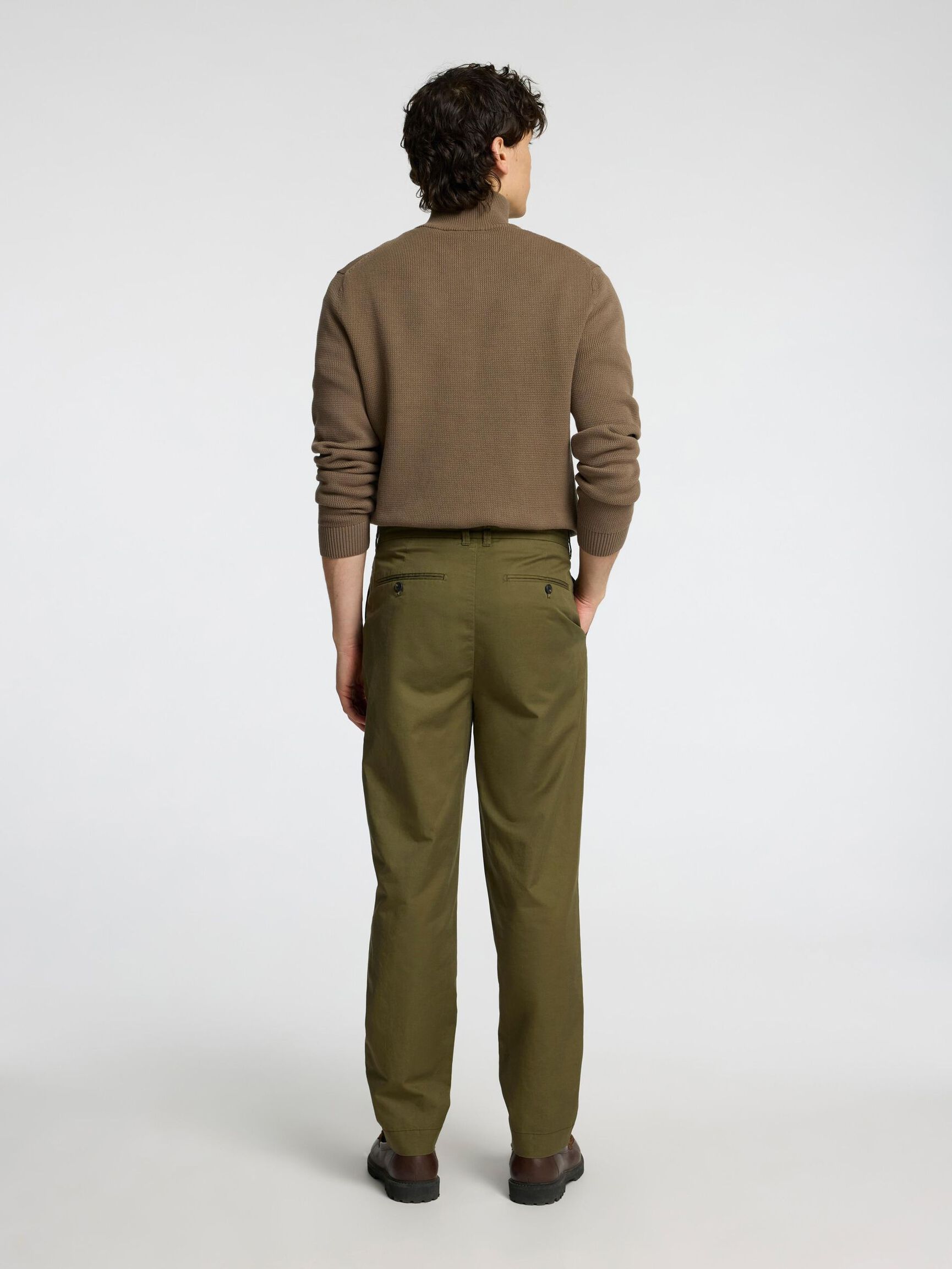 RELAXED FIT CROPPED BUKSER, Kalamata, highres