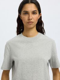 OPSTAANDE KRAAG T-SHIRT, Light Grey Melange, highres