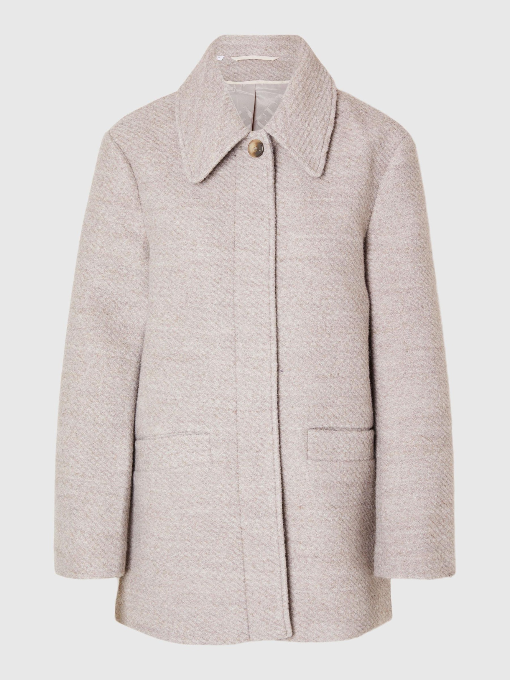 CLASSIC WOOL BLEND COAT, Dove, highres