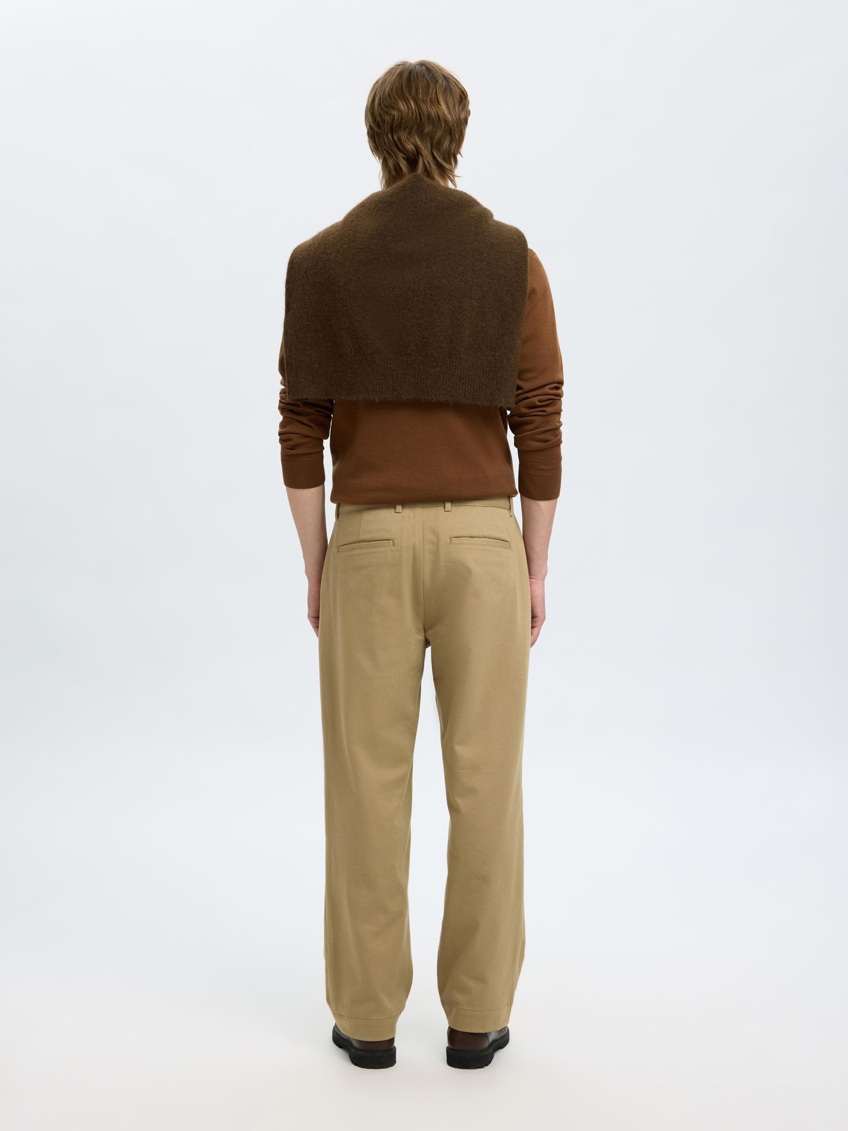 BOMULL TWILL BUKSER MED LØS PASSFORM, Chinchilla, highres