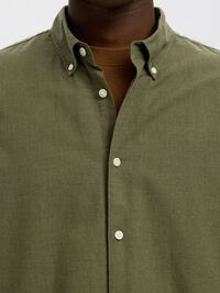 COTTON LONG SLEEVED SHIRT, Vetiver, highres