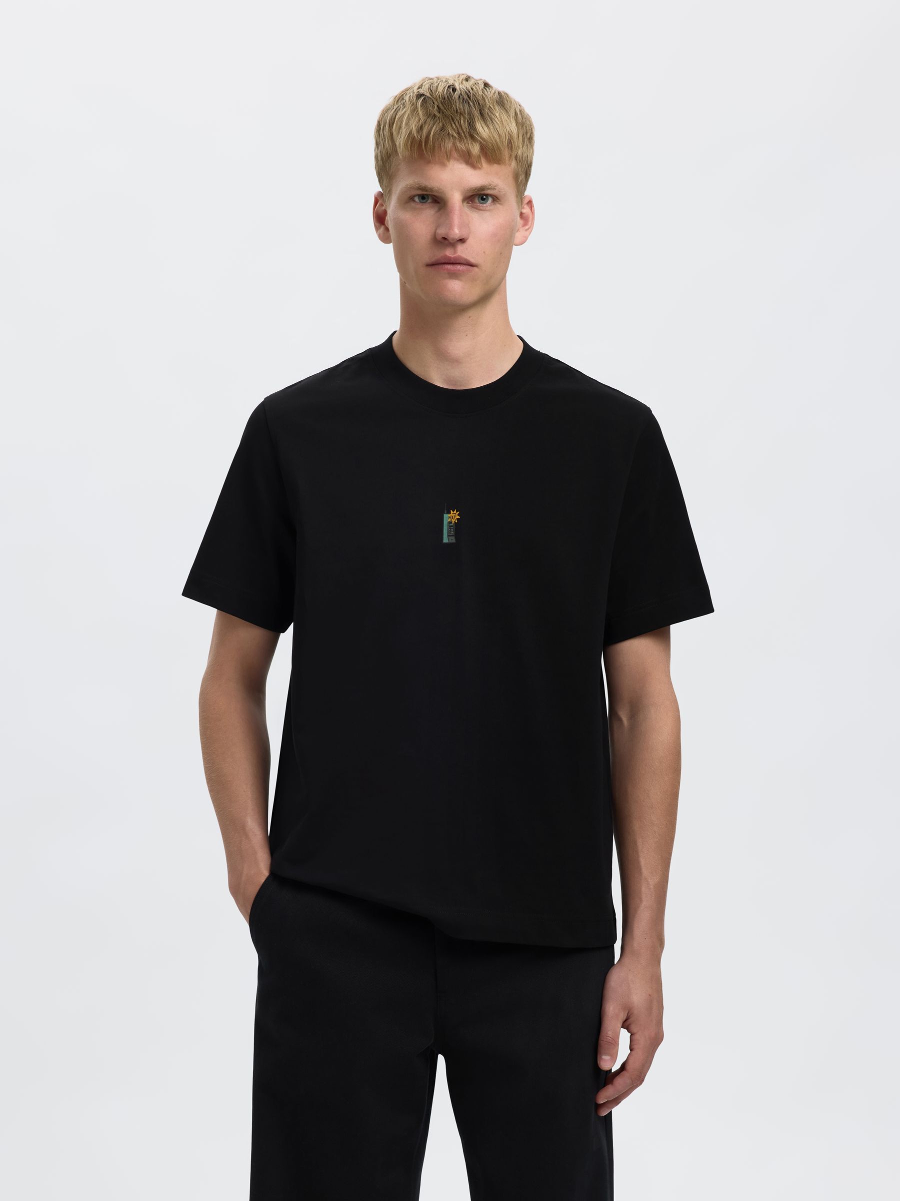 PRINTED REGULAR FIT T-SHIRT, Black, highres