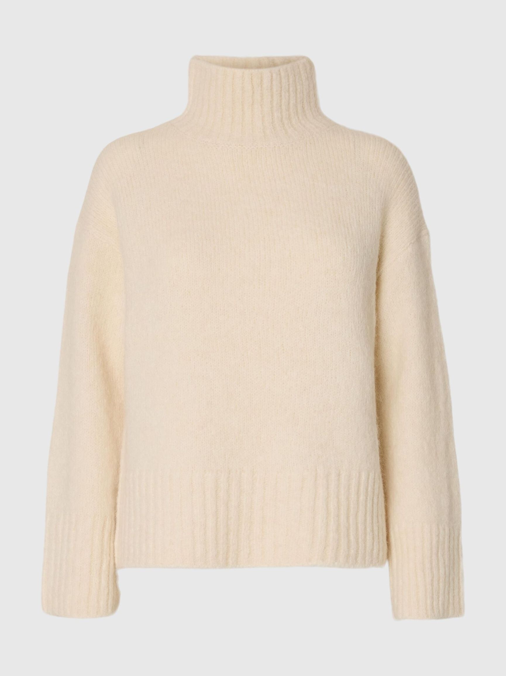 WOLLMIX PULLOVER MIT HOHEM KRAGEN, Birch, highres
