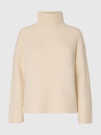 WOLLMIX PULLOVER MIT HOHEM KRAGEN, Birch, highres