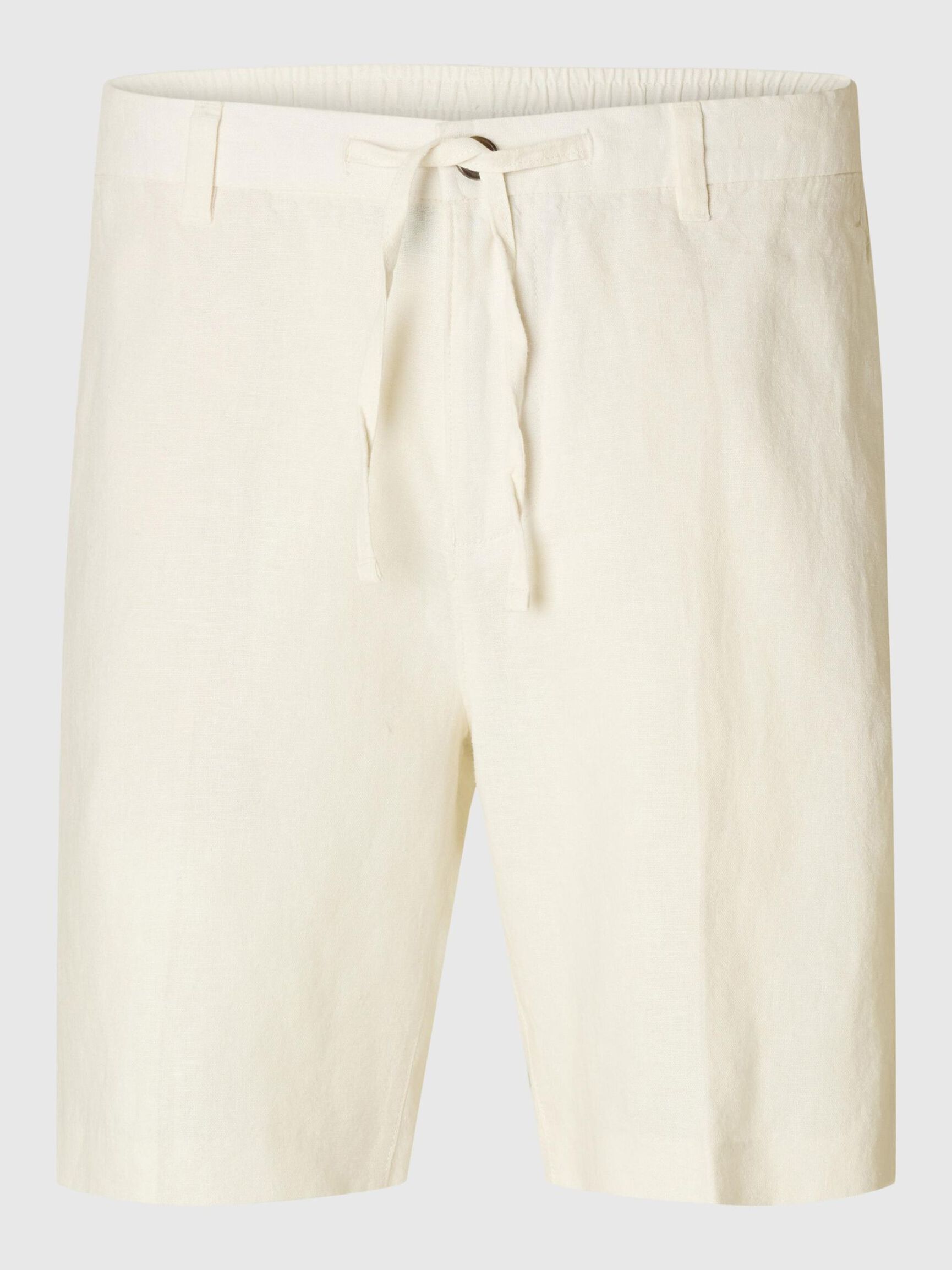 REGULAR FIT LINEN-BLEND SHORTS, Cloud Dancer, highres