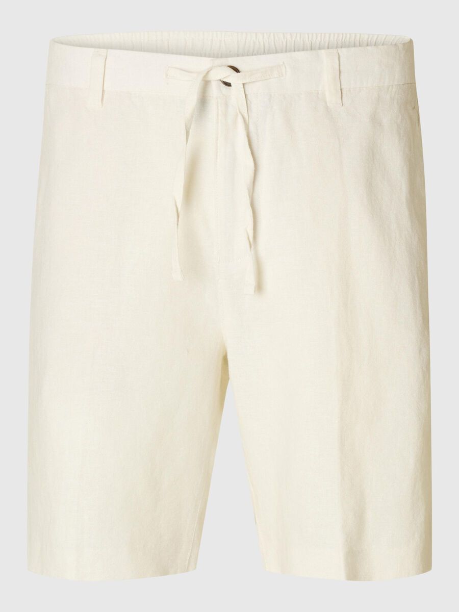 Selected REGULAR FIT SHORT VAN LINNENBLEND, Cloud Dancer, highres - 16097604_CloudDancer_001.jpg