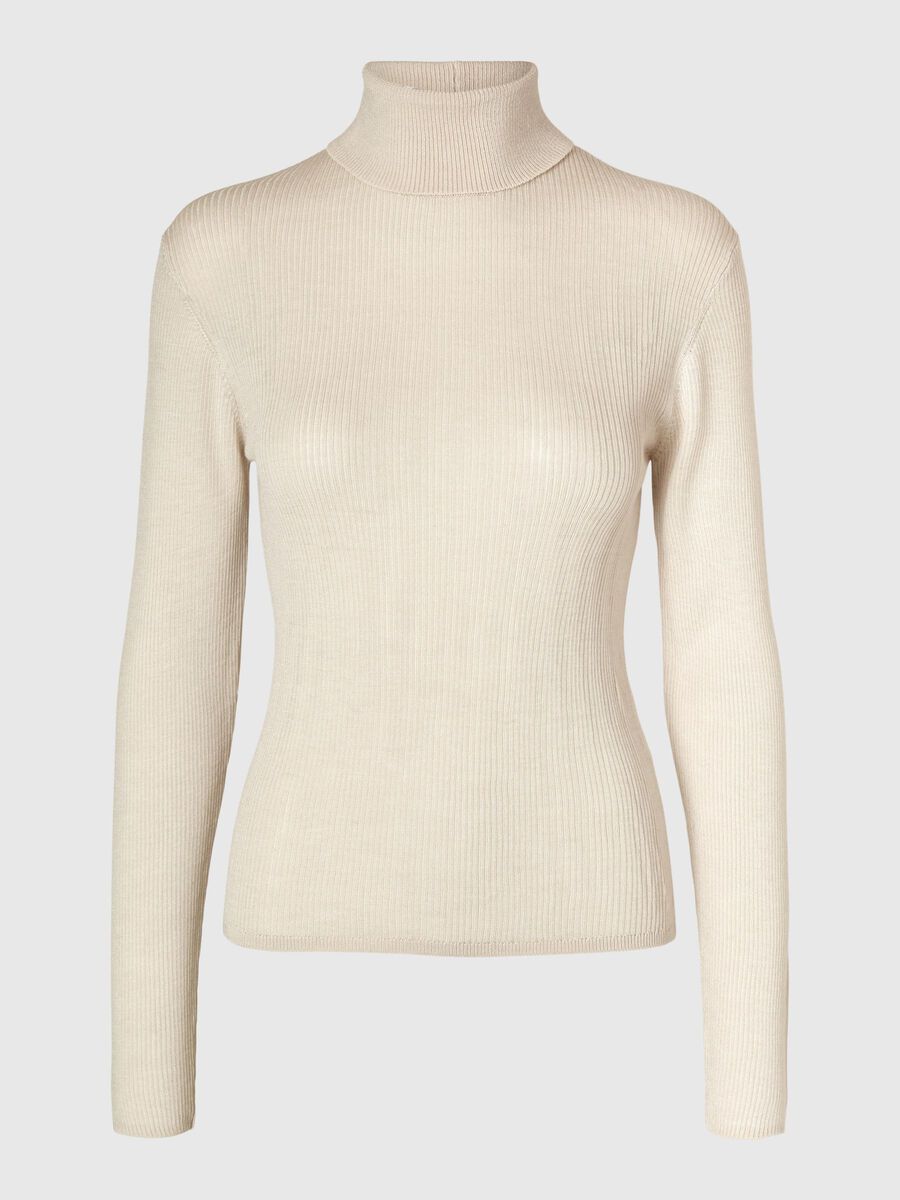 Selected RIBBED WOOL BLEND TURTLENECK, Birch, highres - 16094754_Birch_001.jpg