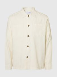 LINEN BLEND OVERSHIRT, Cloud Dancer, highres