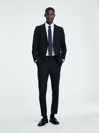 SLIM FIT WOLMIX BLAZER, Black, highres