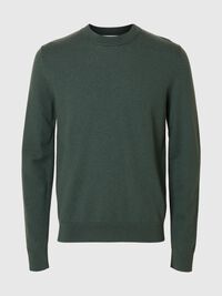 100% MERINO WOOL PULLOVER, Deep Forest, highres