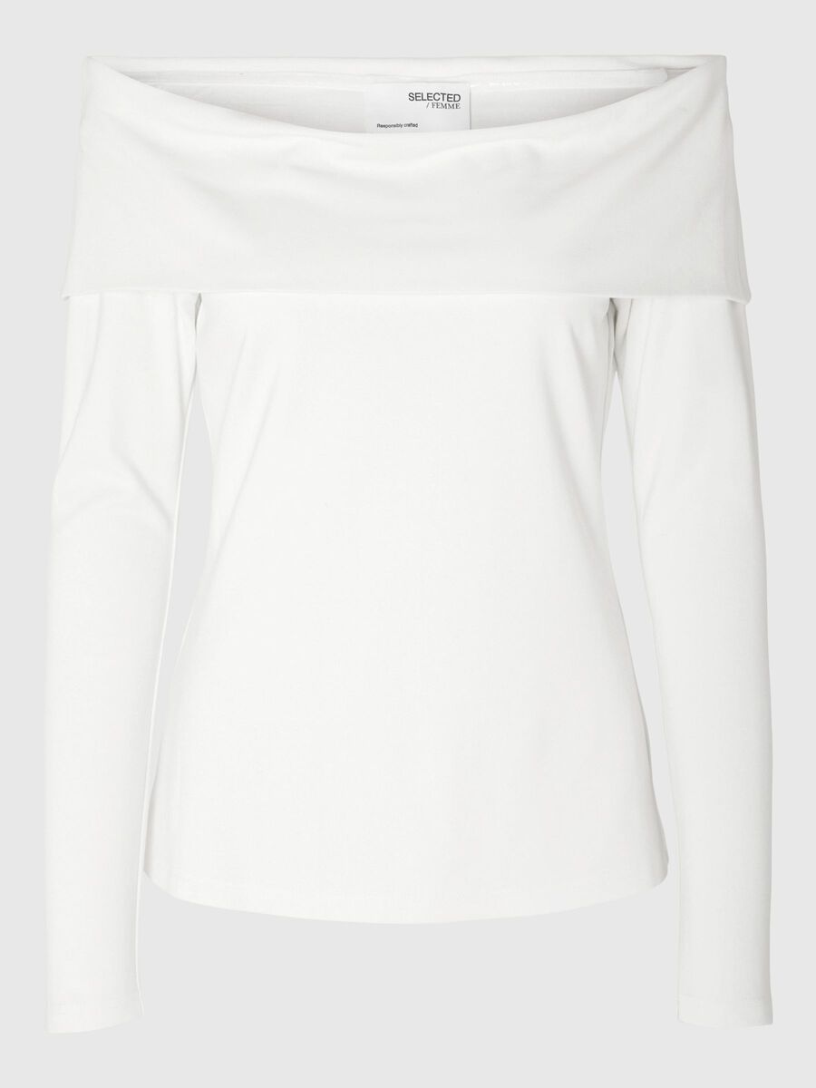 Selected VISCOSEMIX OFF-SHOULDER TOP, Snow White, highres - 16093031_SnowWhite_001.jpg