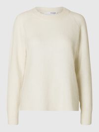 WOOL BLEND JUMPER, Snow White, highres
