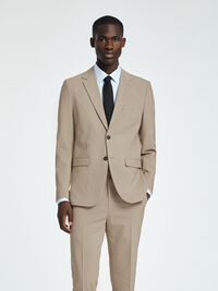 SLIM FIT WOLMIX BLAZER, Sand, highres