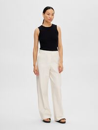 SANS MANCHES TOP EN MAILLE, Black, highres