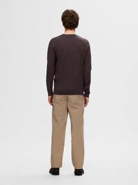 LONG-SLEEVED KNITTED JUMPER, Chocolate Torte, highres
