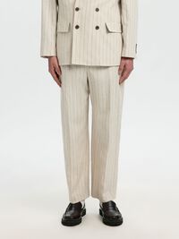 RELAXED FIT SUIT TROUSERS, Oatmeal, highres