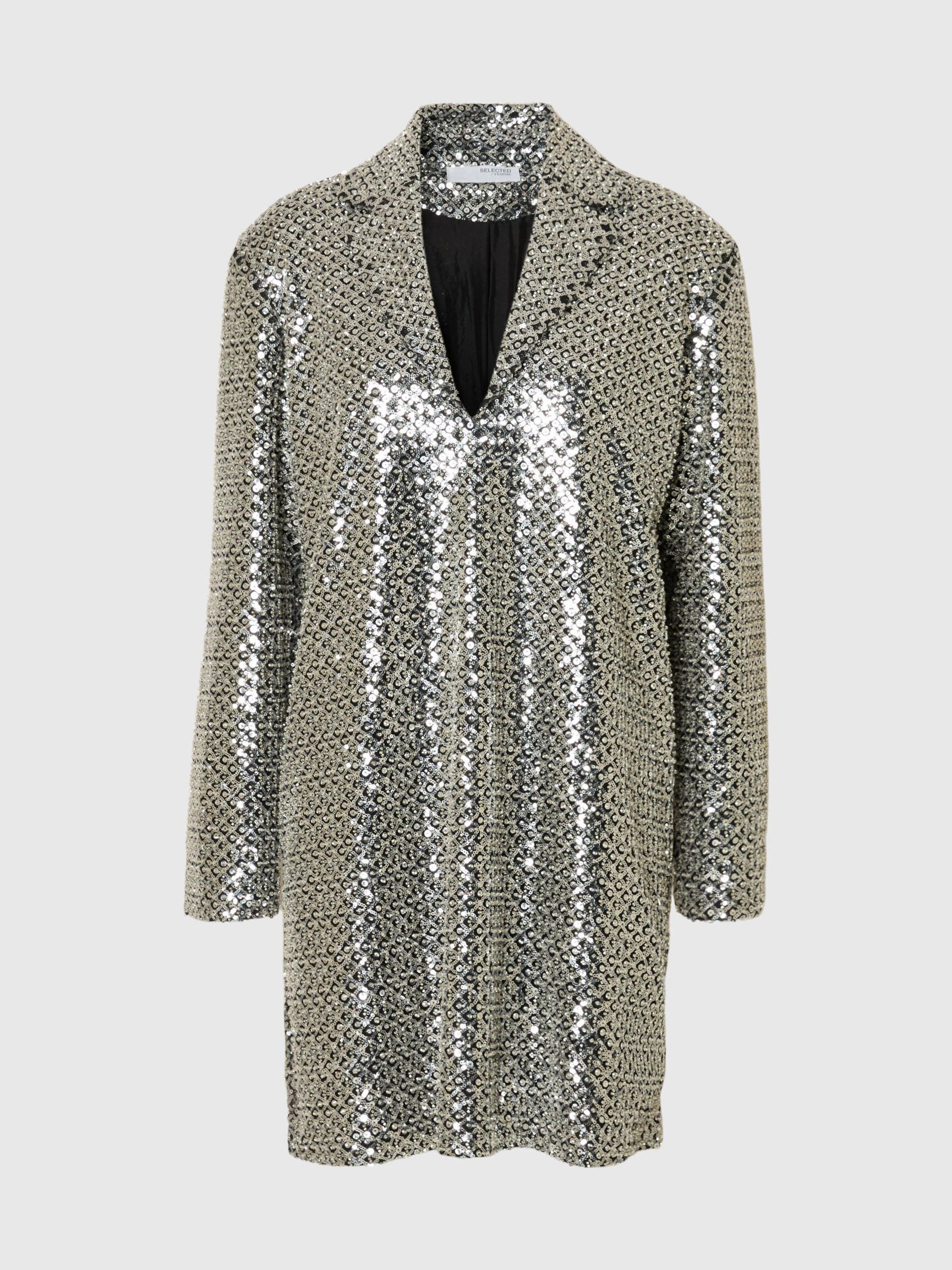 SEQUIN MINI DRESS, Silver, highres