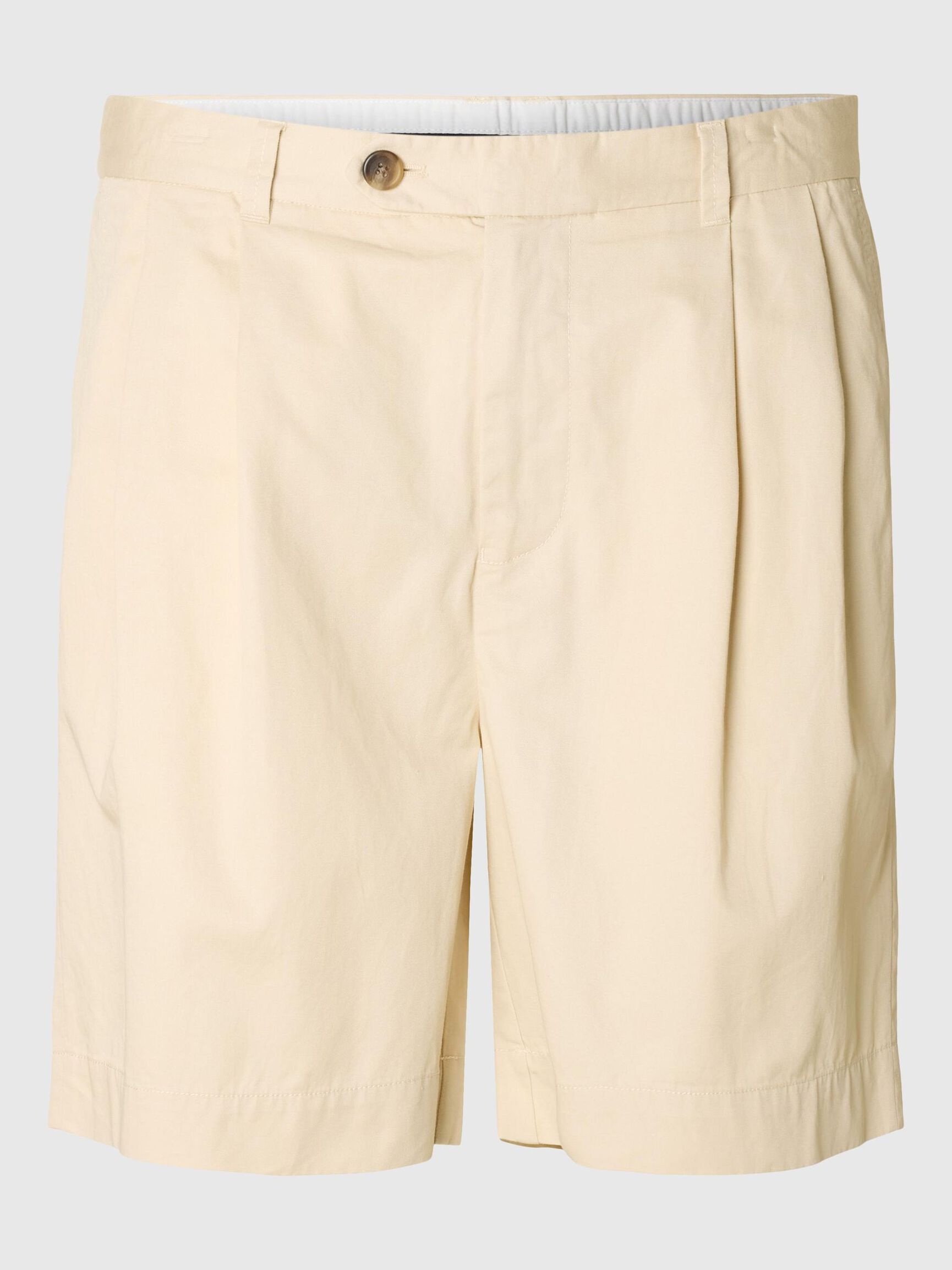 PLEATED CHINO SHORTS, Fog, highres