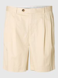 PLEATED CHINO SHORTS, Fog, highres