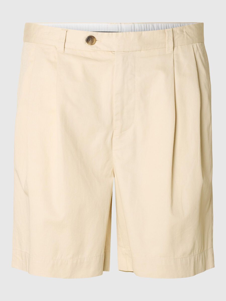 Selected PLEATED CHINO SHORTS, Fog, highres - 16096749_Fog_001.jpg