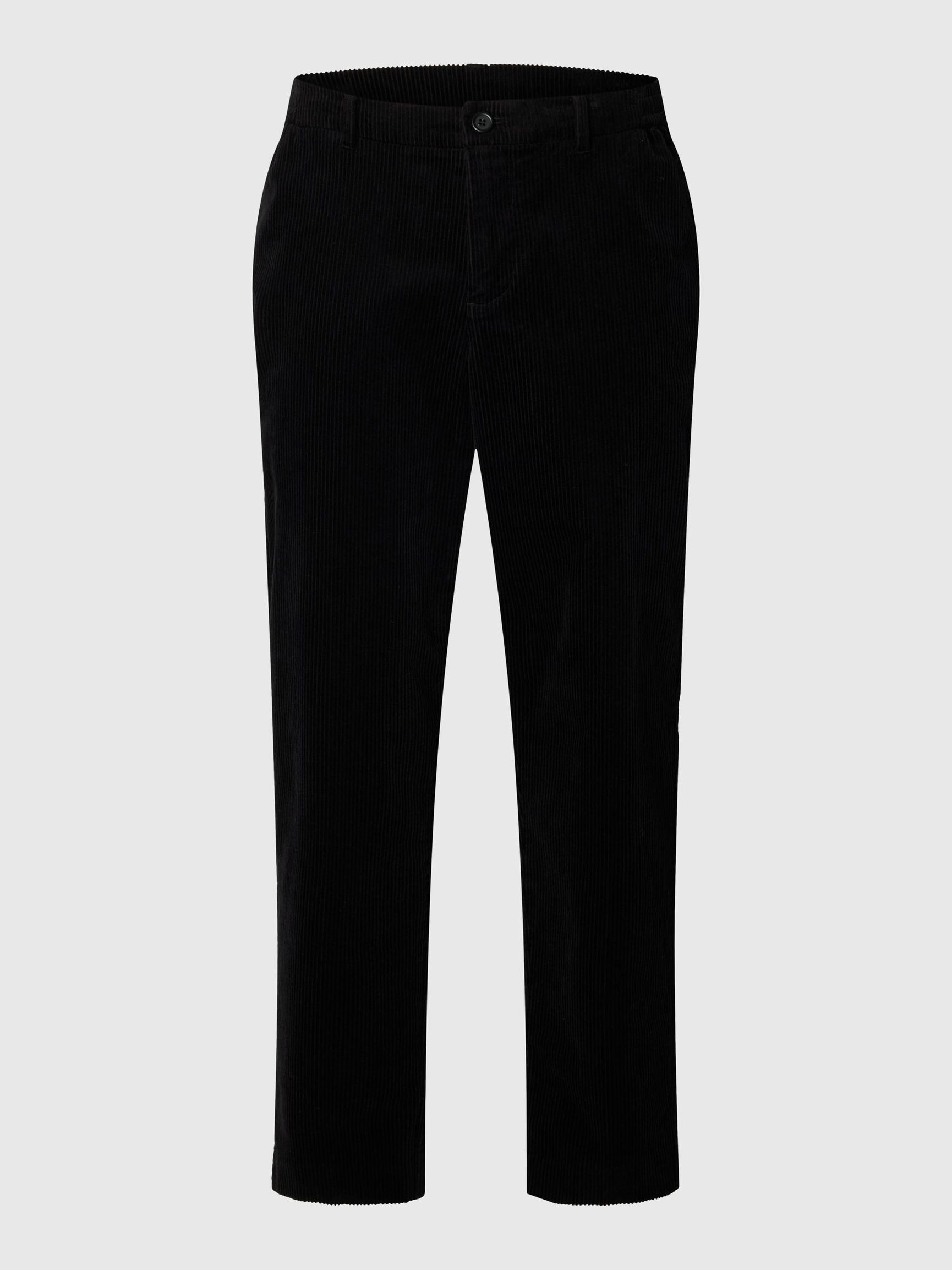 CORDUROY REGULAR FIT TROUSERS, Black, highres