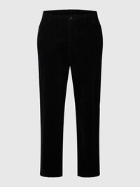 CORDUROY REGULAR FIT TROUSERS, Black, highres