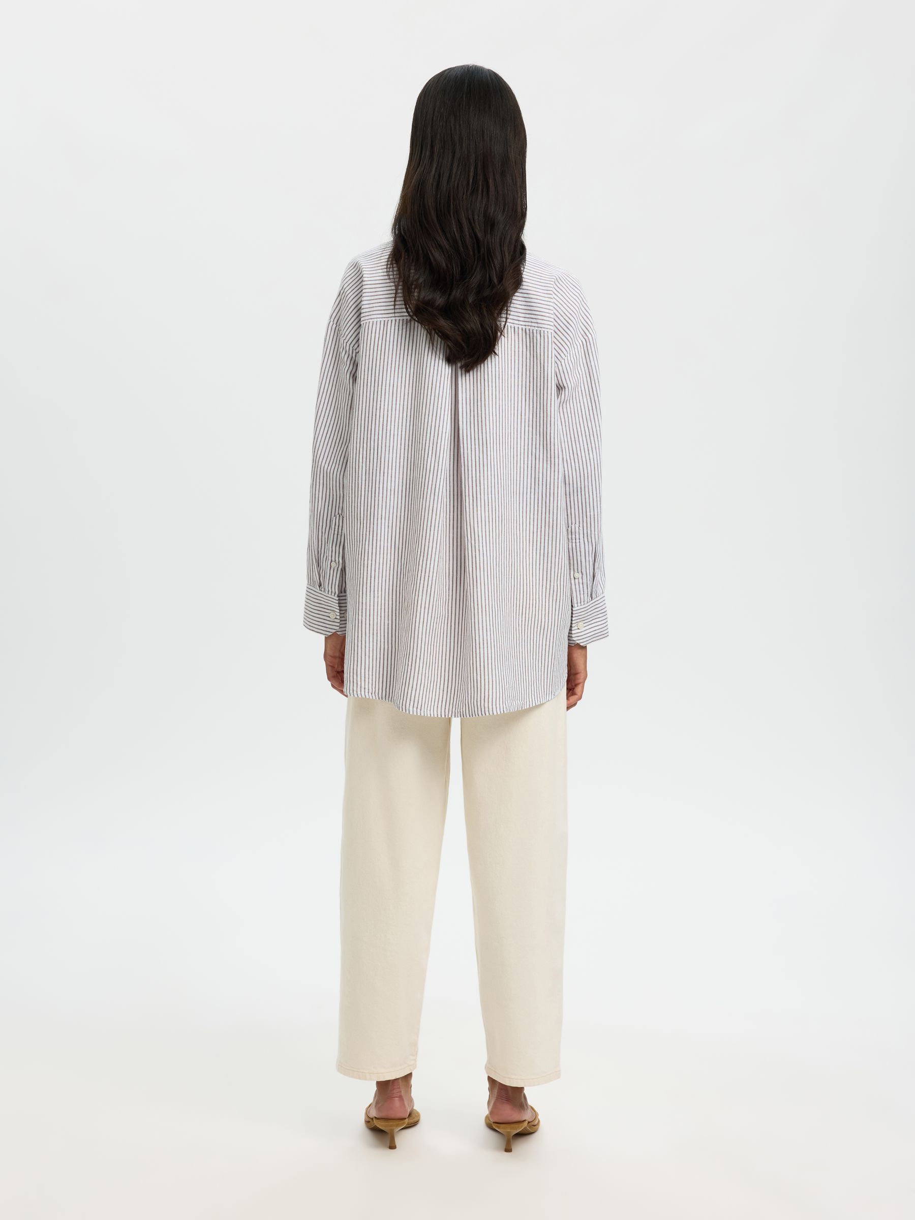 OVERSIZED LINEN-BLEND SHIRT, Bright White, highres