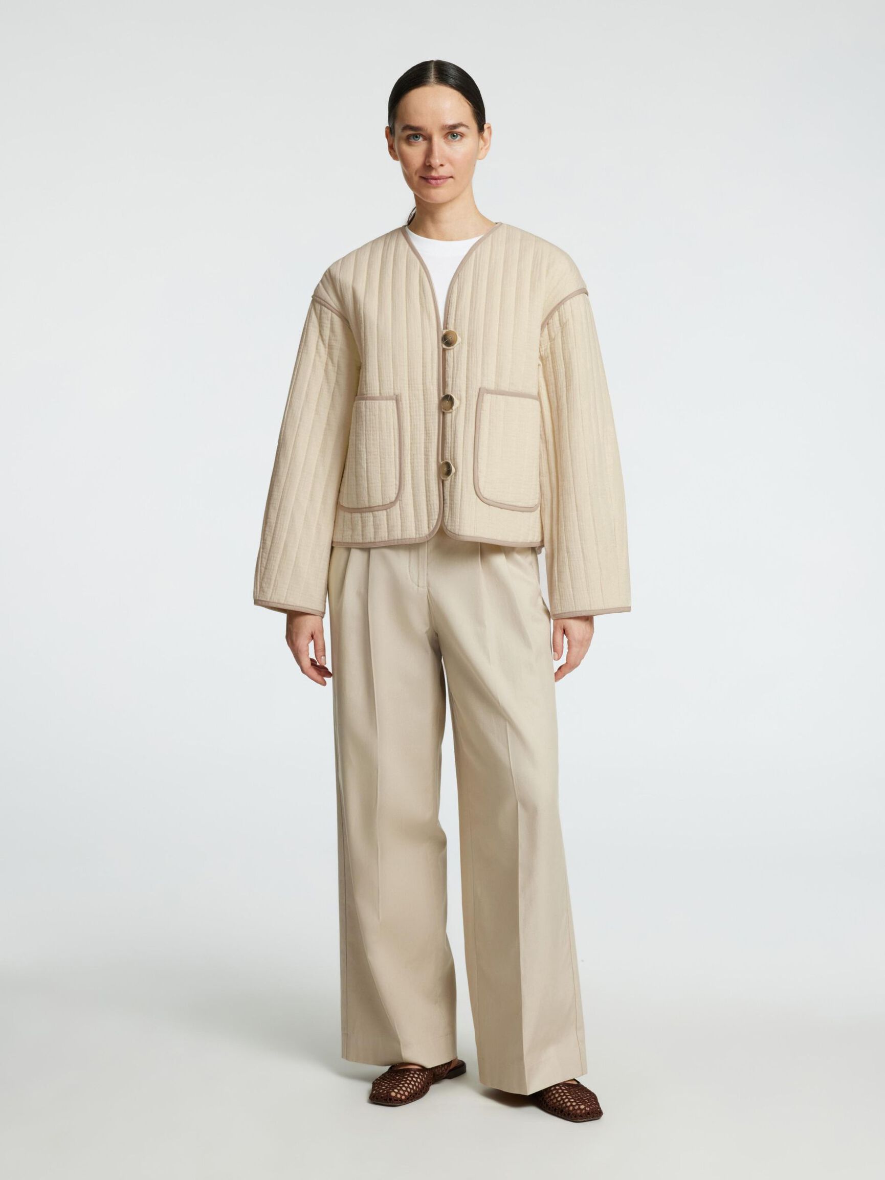 QUILTED PADDED JACKET, Birch, highres