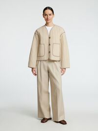 QUILTED PADDED JACKET, Birch, highres