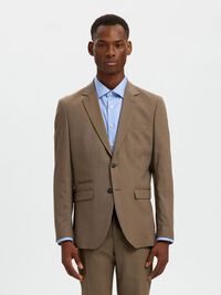 WOVEN WOOL BLEND BLAZER, Kelp, highres