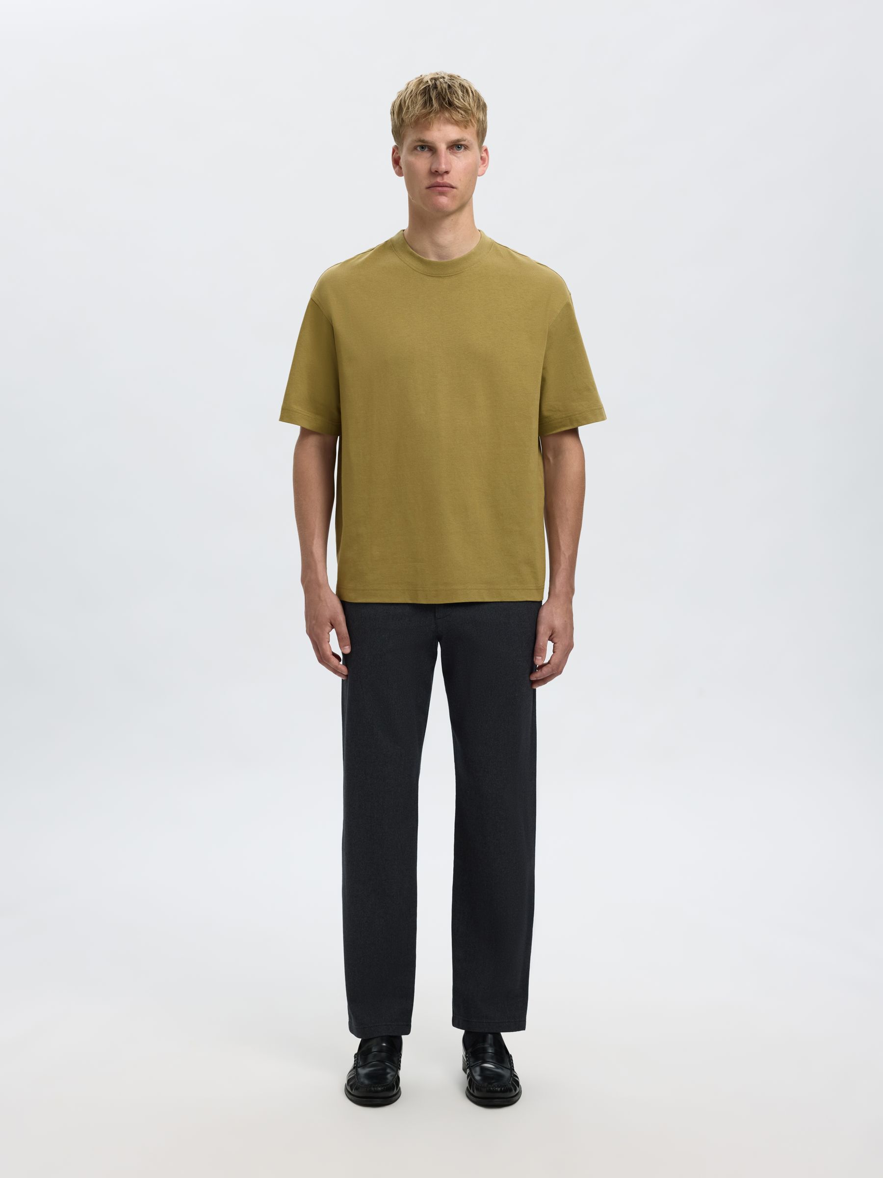 COTTON  SHORT-SLEEVED T-SHIRT, Dried Herb, highres