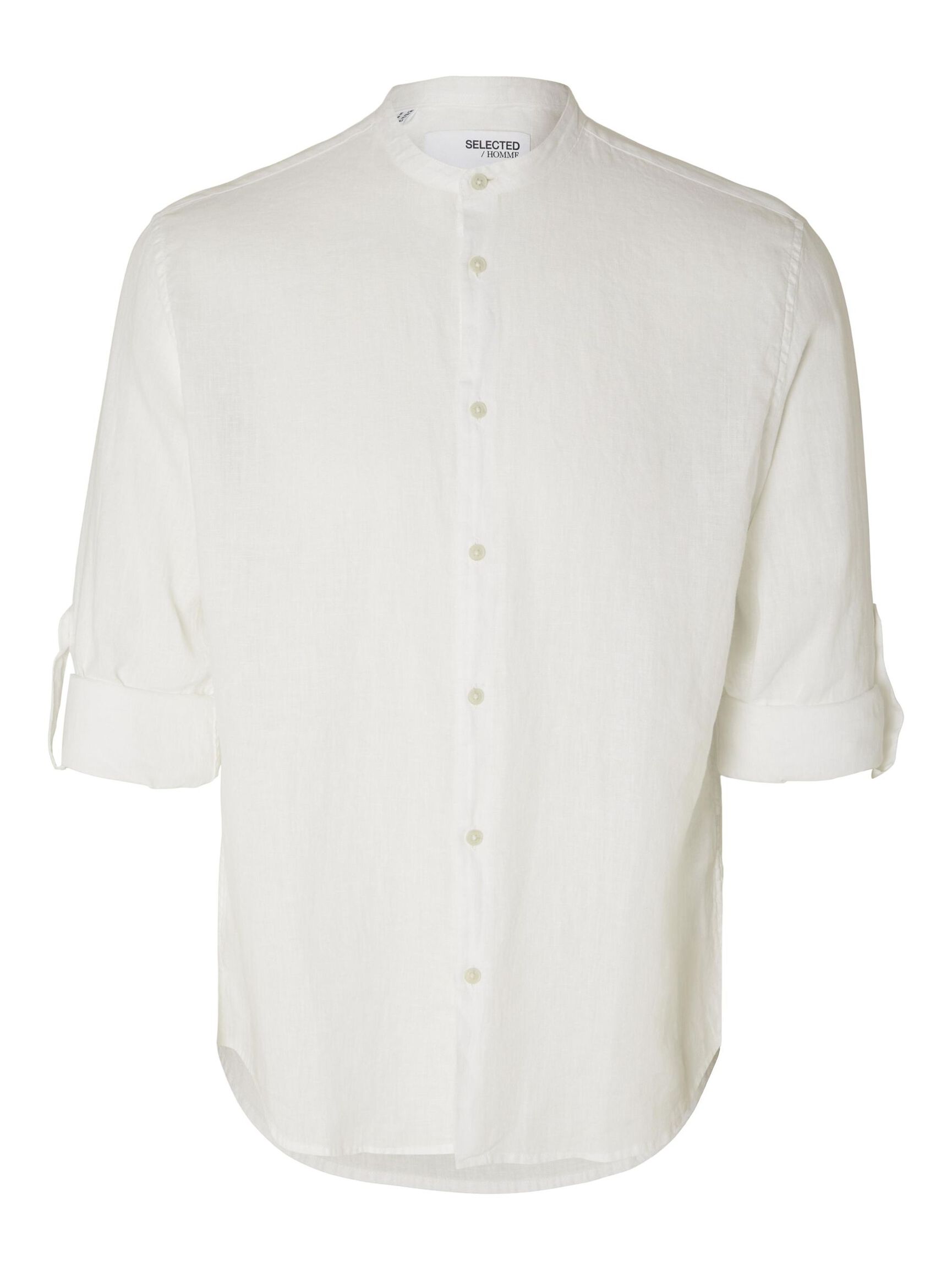 100% LEINEN LANGARMHEMD, Bright White, highres