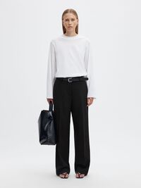 SELVAR ADJUSTABLE WAIST WIDE-LEG TROUSERS, Black, highres