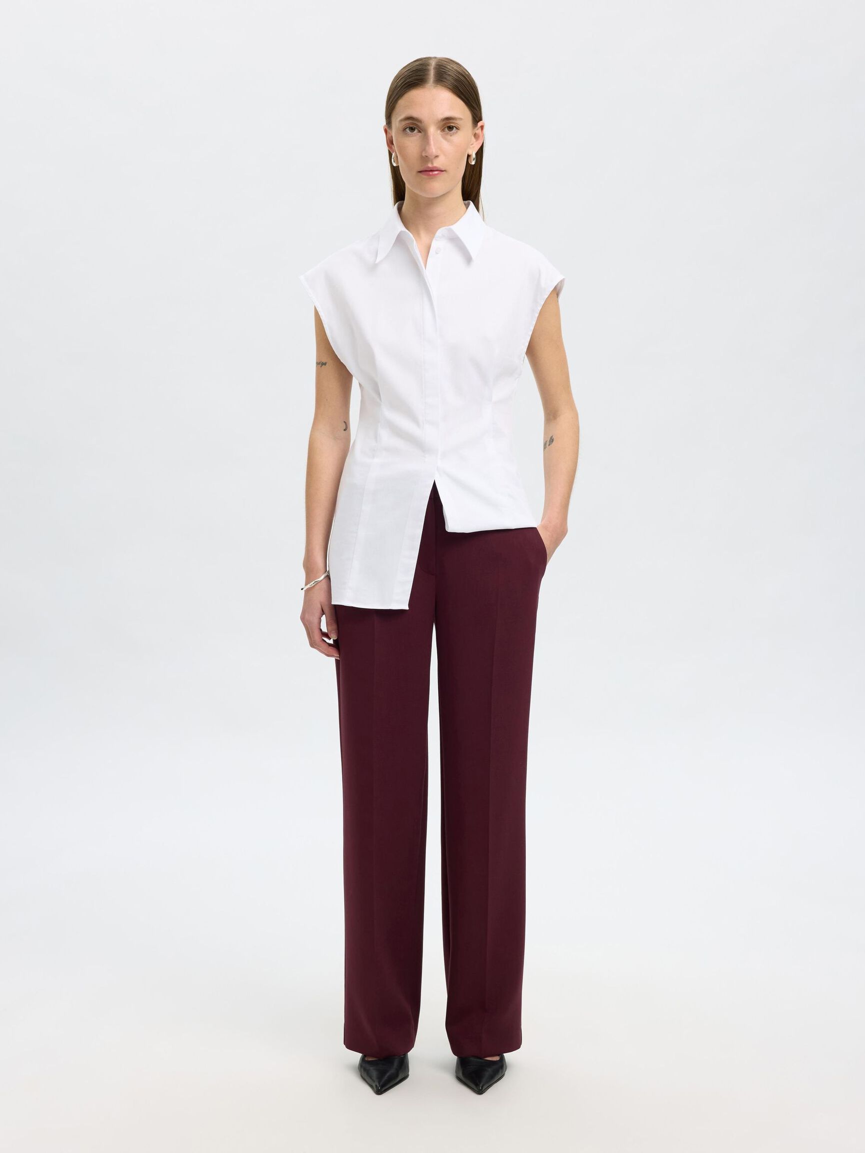 TAILORED WIDE-LEG TROUSERS, Fig, highres