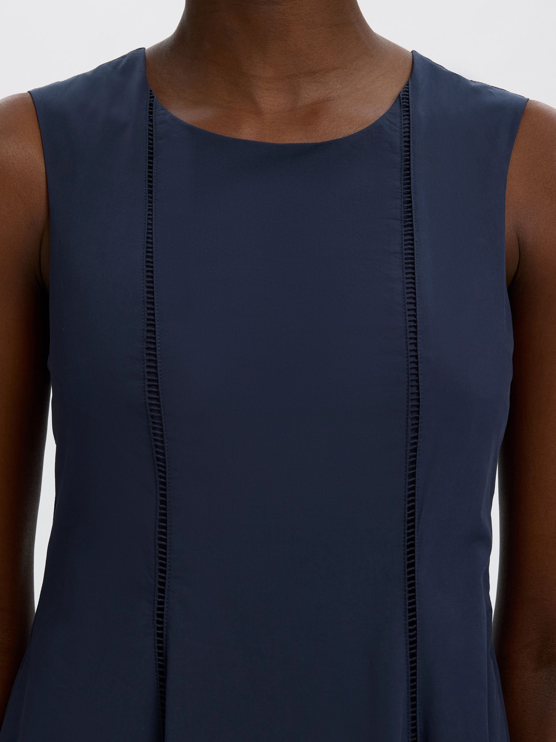 COTTON MIDI DRESS, Dark Sapphire, highres